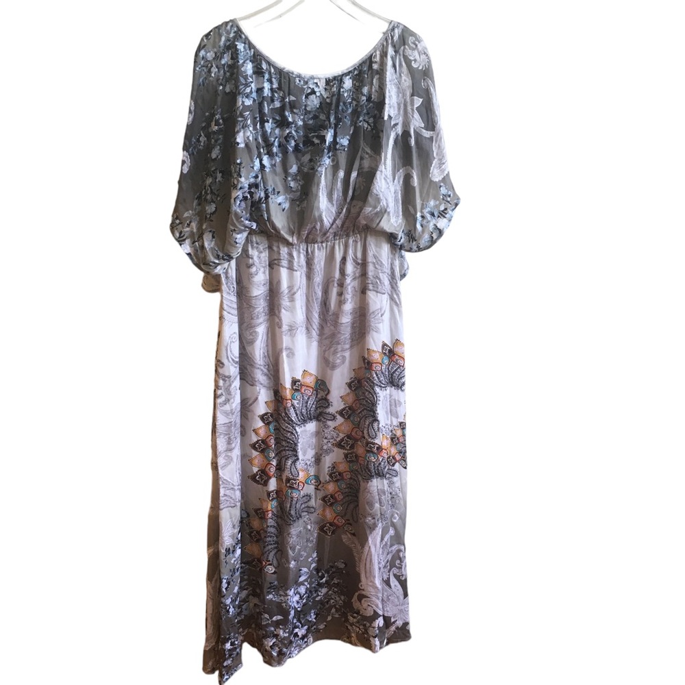 Soft Surroundings Blouson Cold Shoulder Long Dress Misses size M - Picture 3 of 7